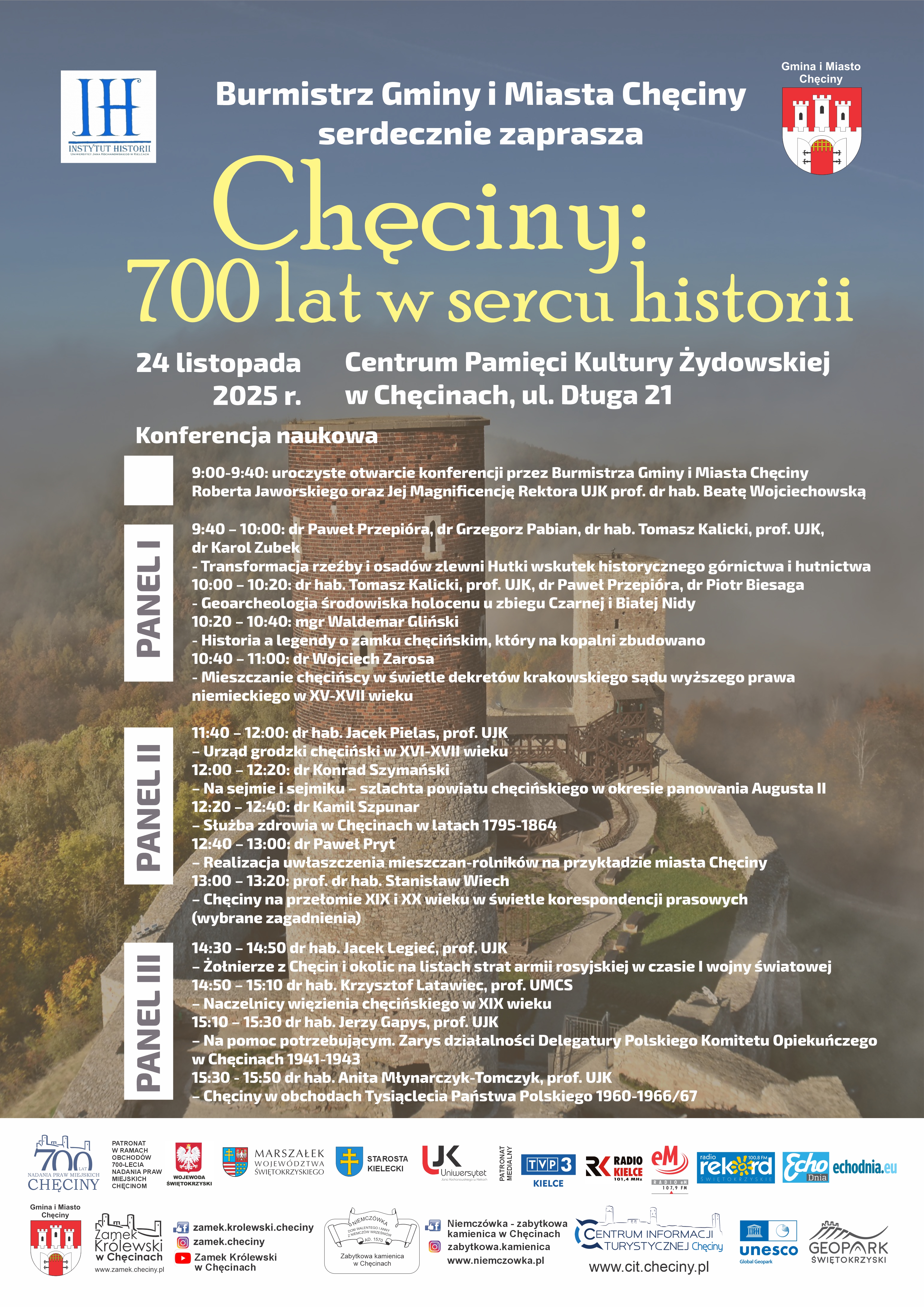 Konferencja naukowa -  Chęciny: 700 lat w sercu historii!